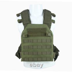 Tactical Gear 2 Pc Level III+ Ceramic Body Armor Plates Molle Vest Set-up Green
