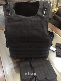 Tactical Plate Carrier Vest FREE Made With Kevlar Plates 3a Inserts Fits Ar500