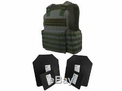 Tactical Scorpion 4 Pc Level III AR500 Body Armor Muircat Molle II Vest Green