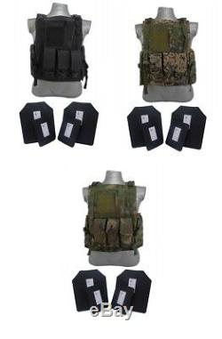 Tactical Scorpion Gear 4 Pc Level III+ / AR500 Body Armor Plates Bearcat Vest