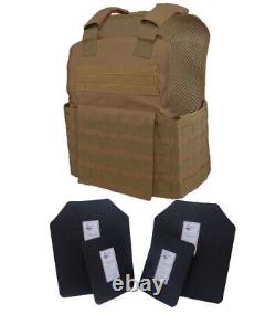 Tactical Scorpion Level III 4 PC AR500 Body Armor Muircat Vest Coyote Brown