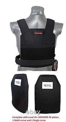 Tactical Scorpion Level III+ PE Body Armor Plates + Bobcat Concealable Carrier