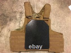 Tactical Vest COYOTE FDE Tan Plate Carrier With 2 10x12 Curved PLATES IN STOCK