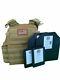Tactical Vest Coyote Fde Tan Plate Carrier With 2 10x12 Curved Plates & Sides