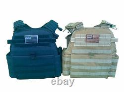 Tactical Vest COYOTE FDE Tan Plate Carrier With 8x10 Curved PLATES & Side Plates