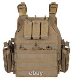Tactical Vest Curved Level 3 Bulletproof Plates FDE