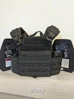 Tactical Vest + Front & Back Rifle Plates- 2 Level III bullet-resistant plates