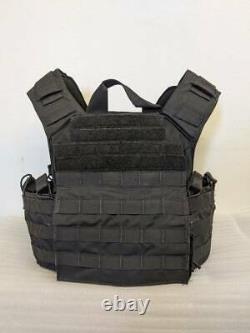 Tactical Vest + Front & Back Rifle Plates- 2 Level III bullet-resistant plates