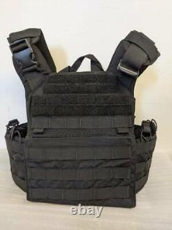 Tactical Vest + Front & Back Rifle Plates- 2 Level III bullet-resistant plates