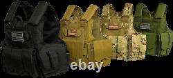 Tactical Vest Plate carrier- Black Multicam Coyote OD FDE Armor Plates Available