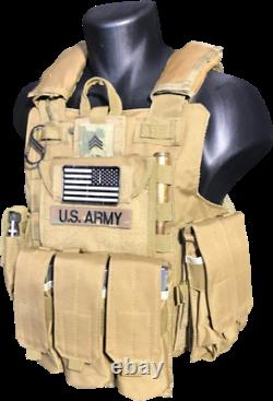 Tactical Vest Plate carrier- Black Multicam Coyote OD FDE Armor Plates Available