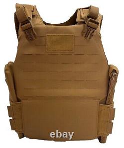 USMC GEN III 3 Plate Carrier SMALL Marine Corps Inner Vest withArmor Coyote Brown