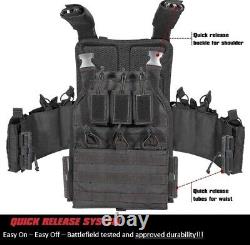 Urban Assault Black Storm Tactical Vest Plate Carrier Level III+ Ceramic Armor