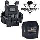 Urban Assault Black Storm Tactical Vest Plate Carrier W Level Iii+ Ceramic Armor