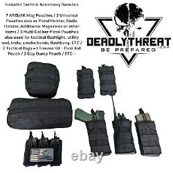 Urban Assault Black Storm Tactical Vest Plate Carrier W Level III+ Ceramic Armor