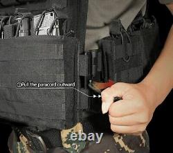 Urban Assault Black Storm Tactical Vest Plate Carrier With Level III Armor Plates