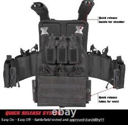 Urban Assault Black Storm Tactical Vest Plate Carrier With Level III Armor Plates