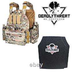 Urban Assault Camo 7 Tactical Vest Plate Carrier With Level III Armor Plates