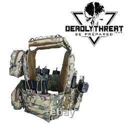 Urban Assault Camo 7 Tactical Vest Plate Carrier With Level III Armor Plates