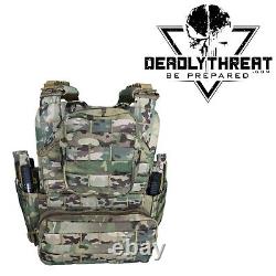 Urban Assault Camo 7 Tactical Vest Plate Carrier With Level III Armor Plates