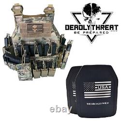 Urban Assault Camo 7 Tactical Vest Plate Carrier With Level III+ Ceramic Armor