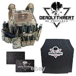 Urban Assault Camo 7 Tactical Vest Plate Carrier With Level III L3 Armor Plates