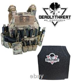 Urban Assault Camo 7 Tactical Vest Plate Carrier With Level III L3 Fearless Armor