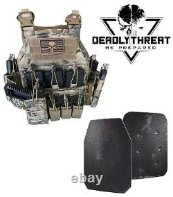 Urban Assault Camo 7 Vest Plate Carrier With Level III+ Armor Plates