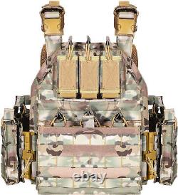 Urban Assault Camo 7 Vest Plate Carrier With Level III Green Armor & Side Plates