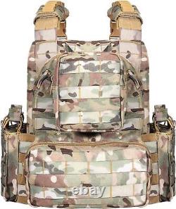 Urban Assault Camo 7 Vest Plate Carrier With Level III Green Armor & Side Plates