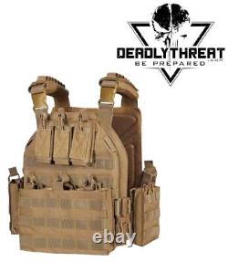 Urban Assault Desert Fox Tactical Vest Plate Carrier With Level III Armor Plates