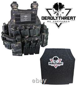 Urban Assault Ghost Camo Tactical Vest Plate Carrier WithLevel III L3 Armor Plates