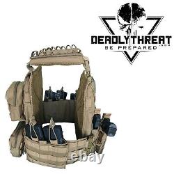 Urban Assault Tan Tactical Vest Plate Carrier With Level III+ Ceramic Armor Plates