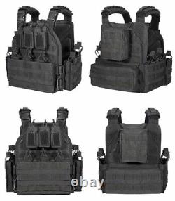 Urban Black Storm Tactical Vest Plate Carrier WithLevel III L3 Armor Plate