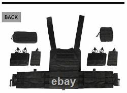 Urban Black Storm Tactical Vest Plate Carrier WithLevel III L3 Armor Plate