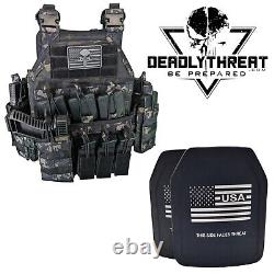 Urban Ghost Camo Tactical Vest Plate Carrier With Level III+ Ceramic Armor Plates