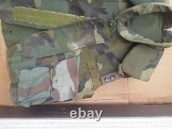 WOODLAND BDU CAMOUFLAGE BODY ARMOR PLATE CARRIER with INSERTS Medium VEST