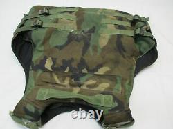 WOODLAND CAMOUFLAGE BODY ARMOR PLATE CARRIER BDU MADE WithKEVLAR INSERTS LGE VEST