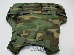 WOODLAND CAMOUFLAGE BODY ARMOR PLATE CARRIER BDU MADE WithKEVLAR INSERTS MED VEST