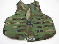 Woodland Camo Bulletproof Vest Body Armor Plate Carrier Medium Level Iii-a