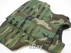 Woodland Camo Bulletproof Vest Body Armor Plate Carrier Medium Level Iii-a