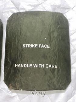 (2) Strike Face Body Armor Side Plates Niveaux Et Niveau Droit III Ceramiques 7 X 8