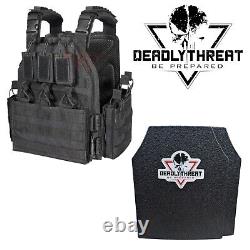 Assaut urbain Gilet tactique Black Storm Porte-plaques avec plaques de protection de niveau III