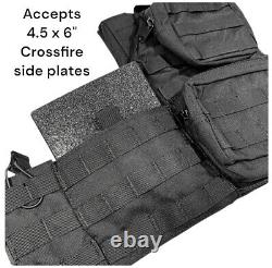 Assaut urbain Veste tactique Black Storm Gilet porte-plaque avec armure céramique de niveau III+