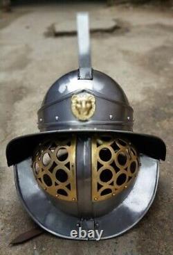 Casque de chevalier médiéval Halloween III en laiton pour reconstitution de gladiateur.