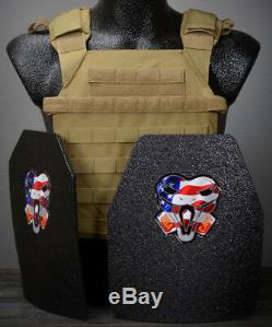 Cati Ar500 Body Armor Niveau 3 Plaques Actives Shooter Sentry Adv. Sc Coyote Brown