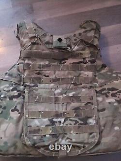 GILET TACTIQUE MULTICAM OCP DE L'ARMÉE AVEC PLAQUES EN KEVLAR TAILLE MOYENNE. E3