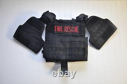 Gilet de protection corporelle avec porte-plaques balistiques tactiques, coussinets d'épaule et sangle MOLLE