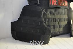 Gilet de protection corporelle avec porte-plaques balistiques tactiques, coussinets d'épaule et sangle MOLLE