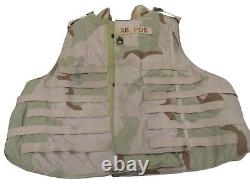 Gilet de protection en plaques de corps en camouflage désert de l'armée avec inserts de panneaux souples XL Dcu